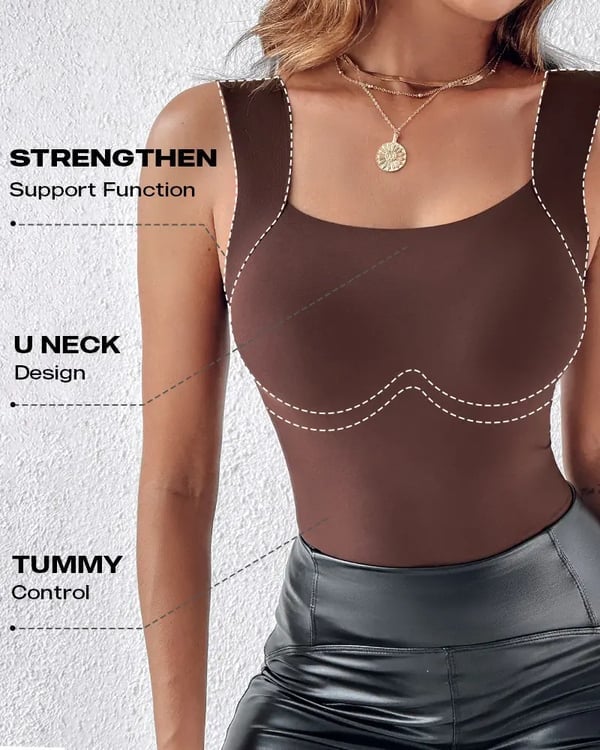 🏆Special Price $24.98!!💐Women's U Neck Tank Tops with Built-In Bra